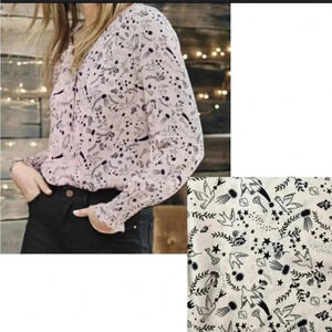 Boden Size 4 Blush Pink Bird Swallows Top